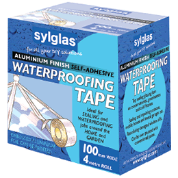Aluminium Waterproofing Tape by Sylglas - recommended for use on leaking greenhouse glazing bars (metal frames), redressing window sills, repairs to leaking skylights and caravan roofs
